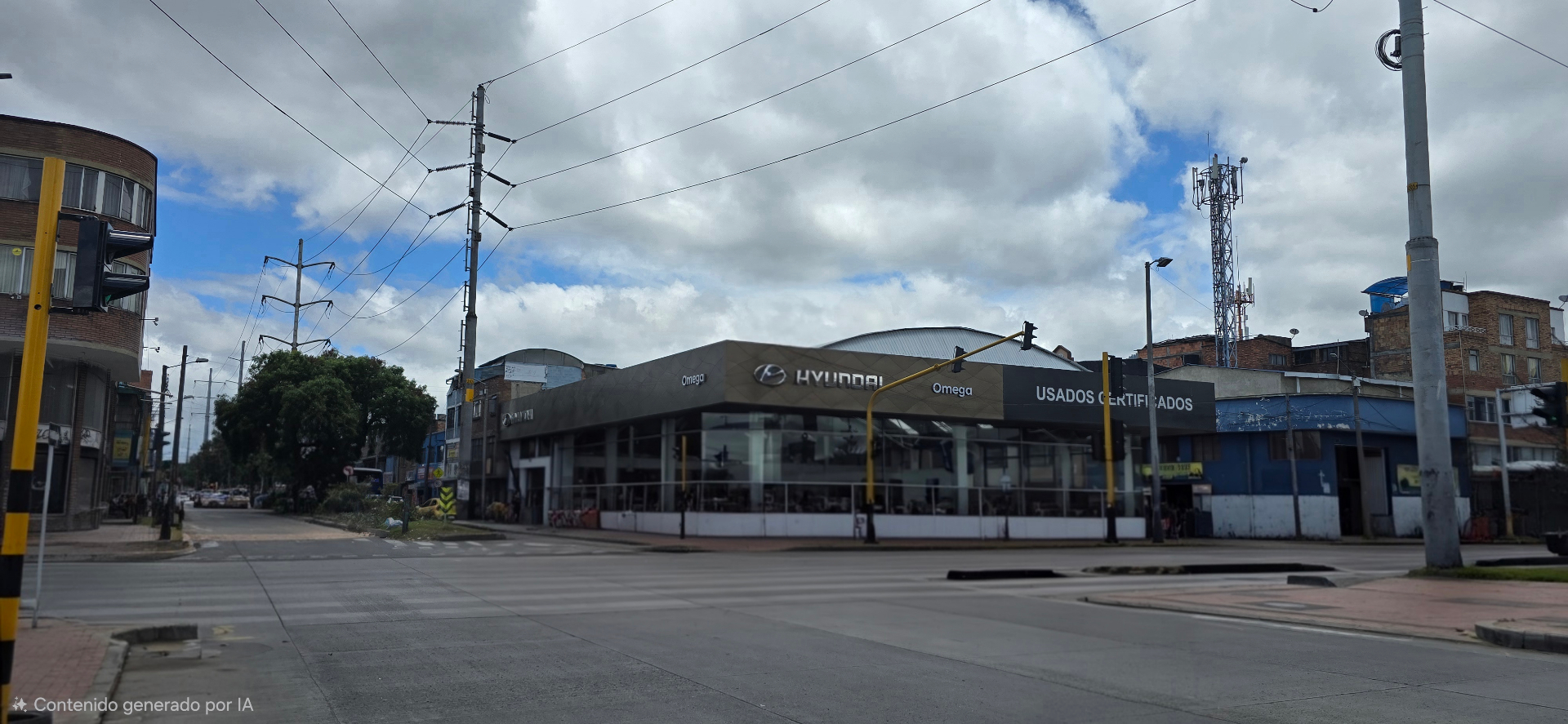 Fachada de la vitrina AG OMEGA Hyundai en Bogotá